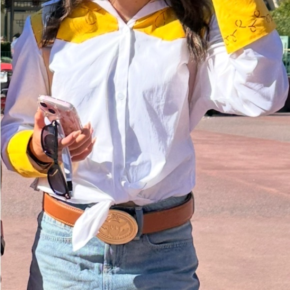 Yellow and White Western Style Women's Top “Jessie” from Toy Story. - Picture 3 of 3